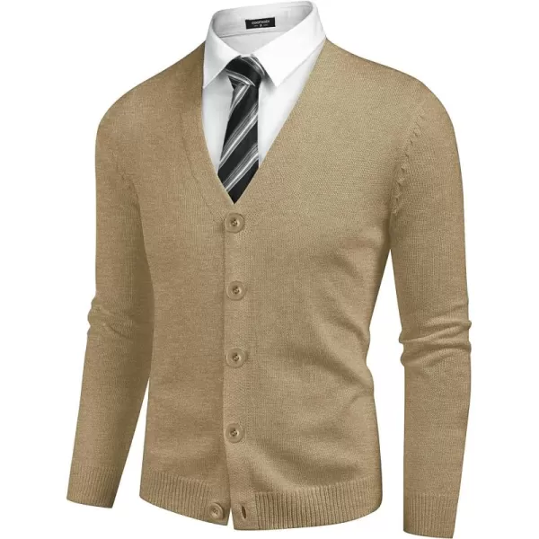 COOFANDY Men's V Neck Cardigan Sweater Casual Lightweight Button Down Knitted Cardigan Sweater