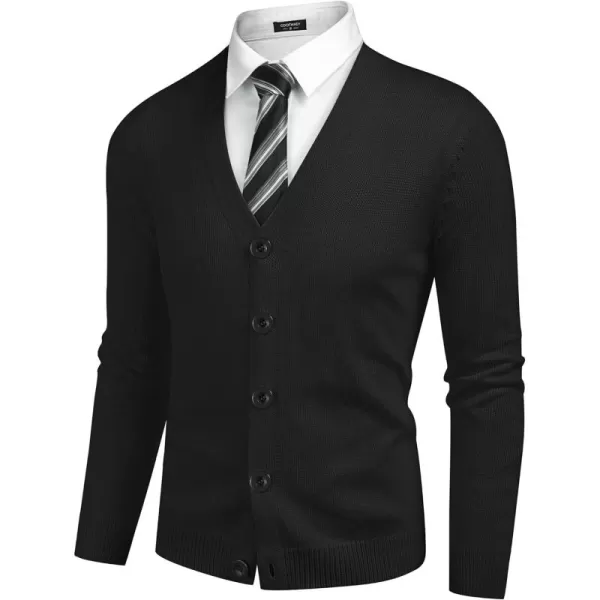 COOFANDY Men's V Neck Cardigan Sweater Casual Lightweight Button Down Knitted Cardigan Sweater