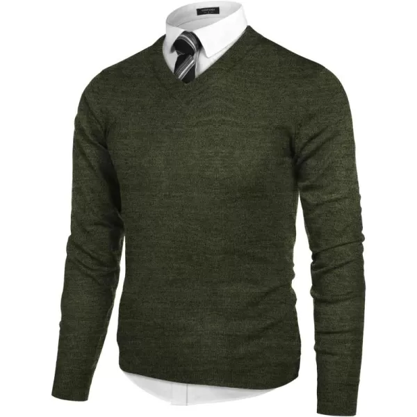 COOFANDY Mens V Neck Dress Sweater Long Sleeve Slim Fit Fashion Pullover Sweater