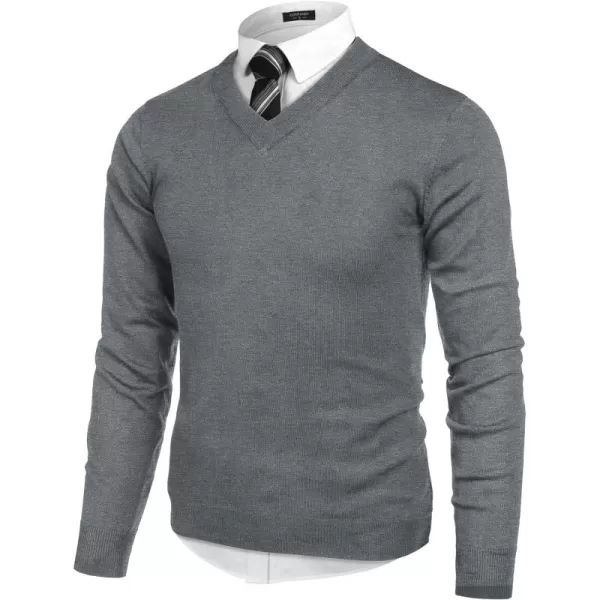 COOFANDY Mens V Neck Dress Sweater Long Sleeve Slim Fit Fashion Pullover Sweater