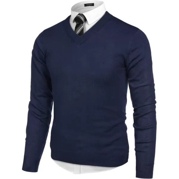 COOFANDY Mens V Neck Dress Sweater Long Sleeve Slim Fit Fashion Pullover Sweater