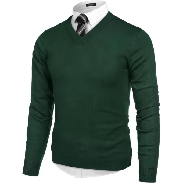 COOFANDY Mens V Neck Dress Sweater Long Sleeve Slim Fit Fashion Pullover Sweater