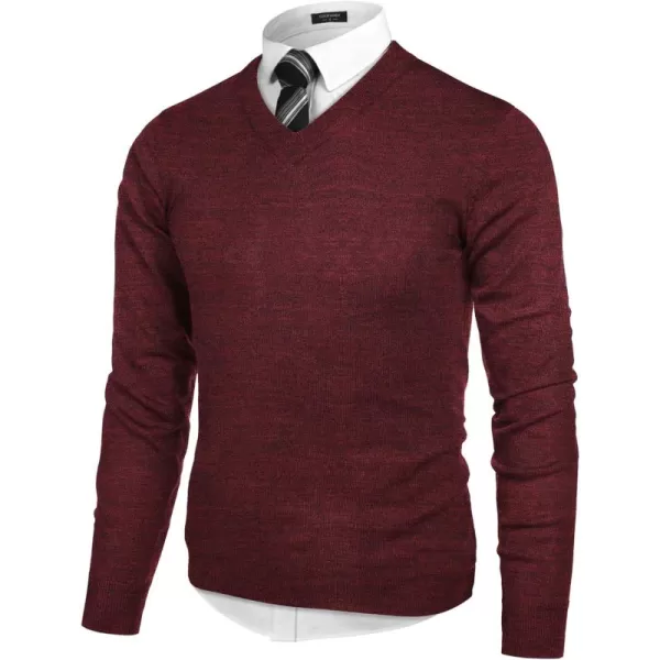 COOFANDY Mens V Neck Dress Sweater Long Sleeve Slim Fit Fashion Pullover Sweater