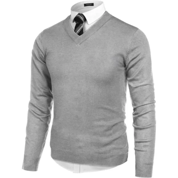 COOFANDY Mens V Neck Dress Sweater Long Sleeve Slim Fit Fashion Pullover Sweater