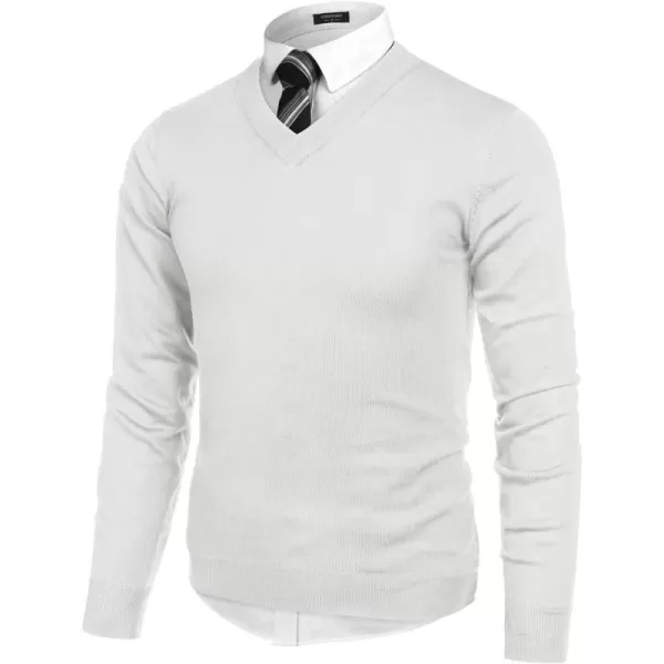 COOFANDY Mens V Neck Dress Sweater Long Sleeve Slim Fit Fashion Pullover Sweater