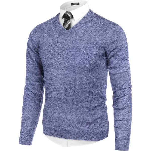 COOFANDY Mens V Neck Dress Sweater Long Sleeve Slim Fit Fashion Pullover Sweater