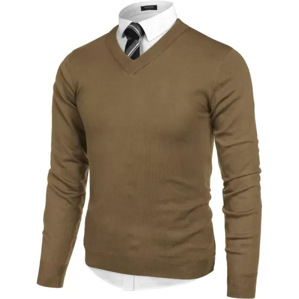 COOFANDY Mens V Neck Dress Sweater Long Sleeve Slim Fit Fashion Pullover Sweater