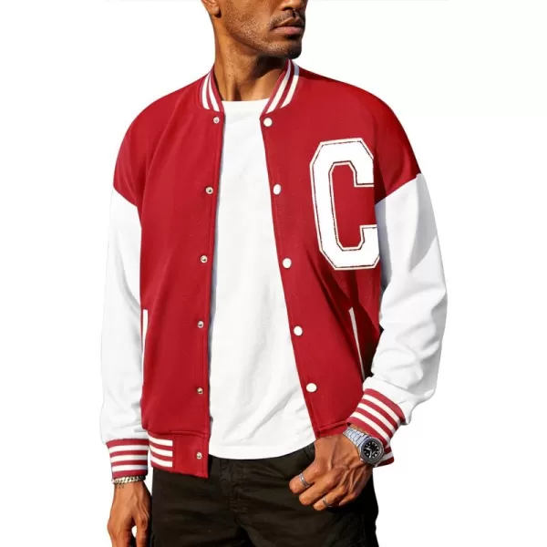 COOFANDY Men's Varsity Jacket Regular Fit Casual Letterman Baseball Bomber Jackets
