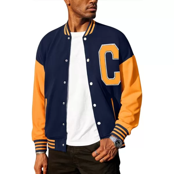 COOFANDY Men's Varsity Jacket Regular Fit Casual Letterman Baseball Bomber Jackets