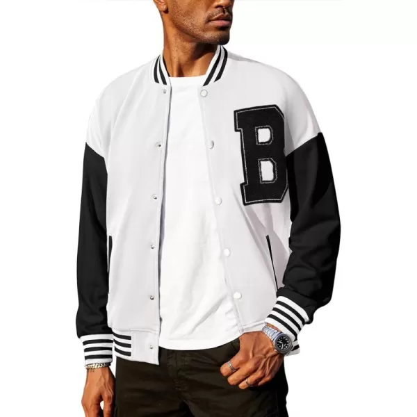 COOFANDY Men's Varsity Jacket Regular Fit Casual Letterman Baseball Bomber Jackets
