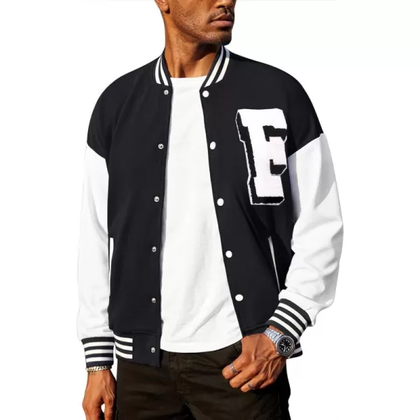 COOFANDY Men's Varsity Jacket Regular Fit Casual Letterman Baseball Bomber Jackets