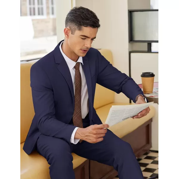 COOFANDY Men 2 Piece Cotton Linen Suits Set Casual Lightweight Blazer Jacket Regular Fit Suit Pants