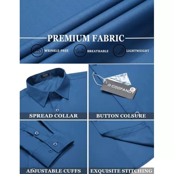 COOFANDY Men's Dress Shirts Long Sleeve Button Up Shirts Formal Business Shirt