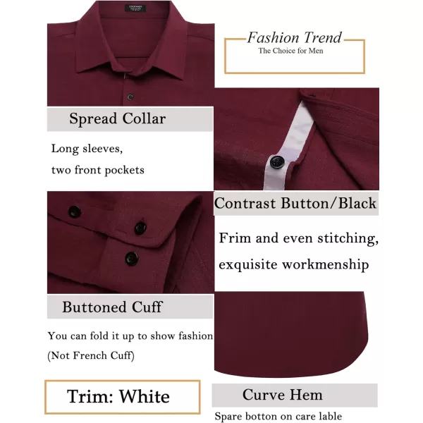 COOFANDY Men's Slim Fit Dress Shirt Business Casual Button Down Shirts Long Sleeve Work Shirt with Pockets
