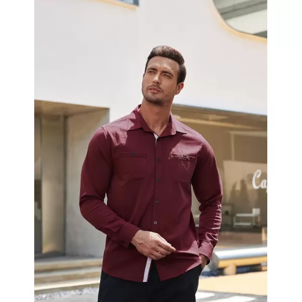 COOFANDY Men's Slim Fit Dress Shirt Business Casual Button Down Shirts Long Sleeve Work Shirt with Pockets