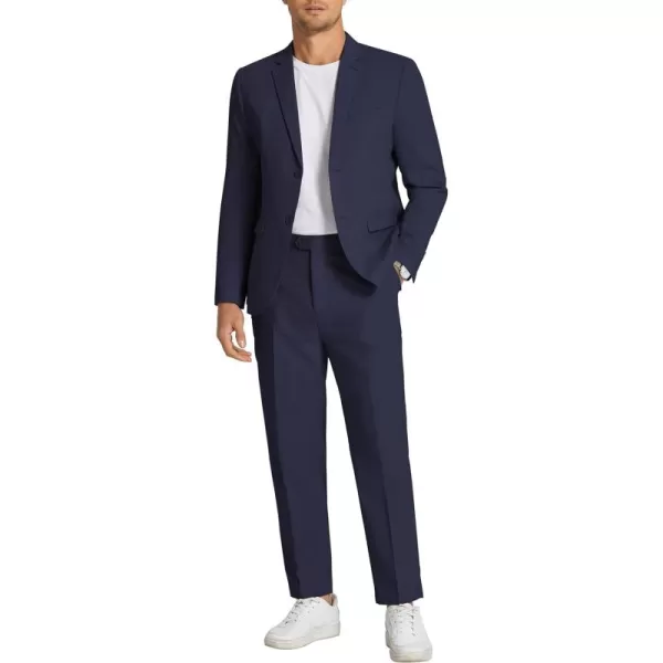 COOFANDY Men 2 Piece Cotton Linen Suits Set Casual Lightweight Blazer Jacket Regular Fit Suit Pants