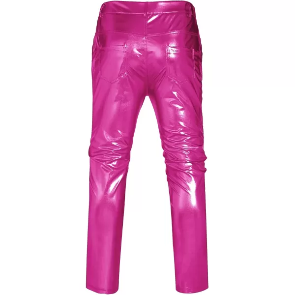 COOFANDY Mens Metallic Shiny Jeans 70‘s Party Dance Disco Nightclub Pants Straight Leg Trousers