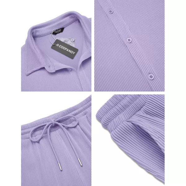 COOFANDY Men's 2 Piece Outfit Casual Short Sleeve Button Down Shirt Beach Summer Loose Pant Sets