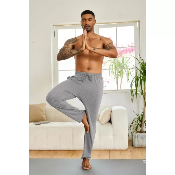 COOFANDY Men's Yoga Sweatpants Lightweight Open Bottom Lounge Pants Casual Drawstring Jogger Pants with Pockets