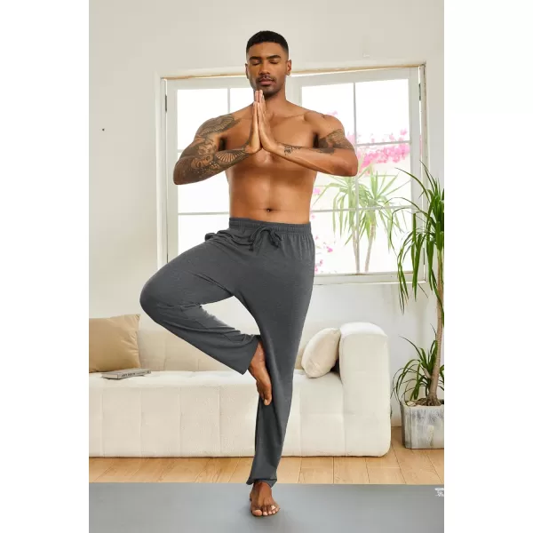 COOFANDY Men's Yoga Sweatpants Lightweight Open Bottom Lounge Pants Casual Drawstring Jogger Pants with Pockets