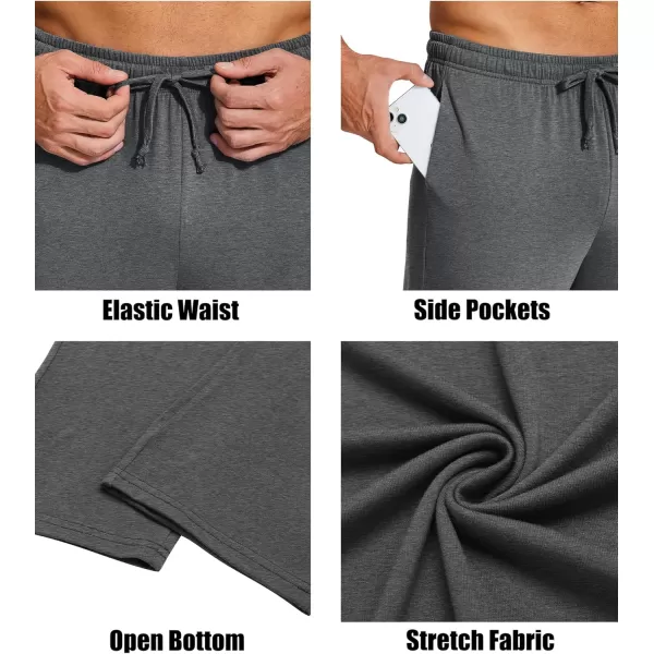 COOFANDY Men's Yoga Sweatpants Lightweight Open Bottom Lounge Pants Casual Drawstring Jogger Pants with Pockets