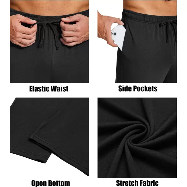 COOFANDY Men's Yoga Sweatpants Lightweight Open Bottom Lounge Pants Casual Drawstring Jogger Pants with Pockets