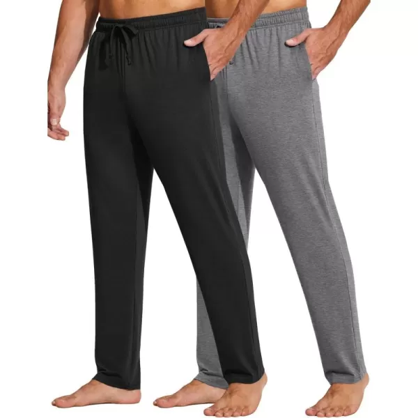 COOFANDY Men's Yoga Sweatpants Lightweight Open Bottom Lounge Pants Casual Drawstring Jogger Pants with Pockets