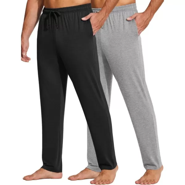 COOFANDY Men's Yoga Sweatpants Lightweight Open Bottom Lounge Pants Casual Drawstring Jogger Pants with Pockets