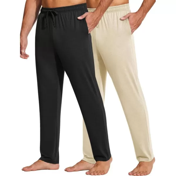 COOFANDY Men's Yoga Sweatpants Lightweight Open Bottom Lounge Pants Casual Drawstring Jogger Pants with Pockets