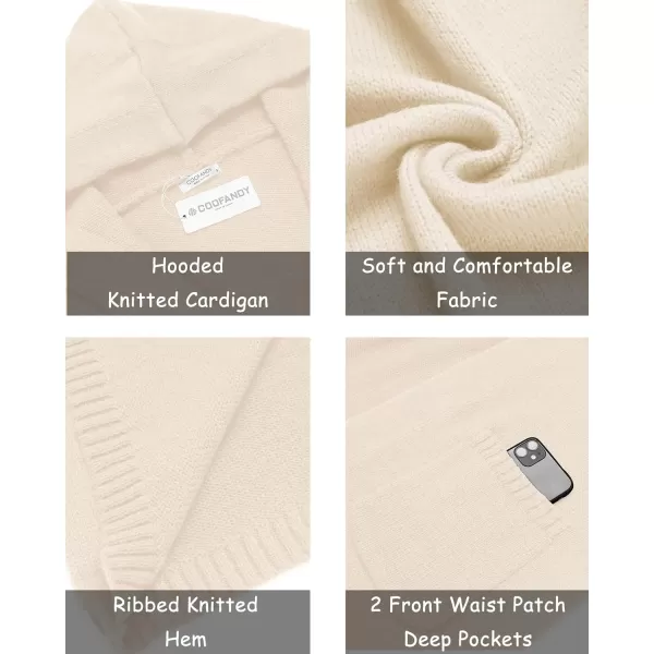 COOFANDY Mens Long Open Front Cardigan Sweater Lightweight Hooded Knitted Cardigan Sweaters with Pockets