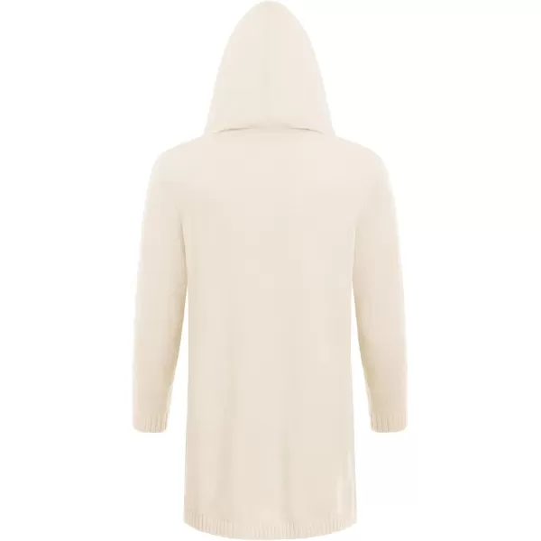 COOFANDY Mens Long Open Front Cardigan Sweater Lightweight Hooded Knitted Cardigan Sweaters with Pockets