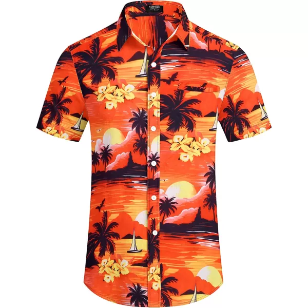 COOFANDY Mens Casual Linen Shirt Short Sleeve Button Down Shirt Summer Beach Hawaiian Shirts