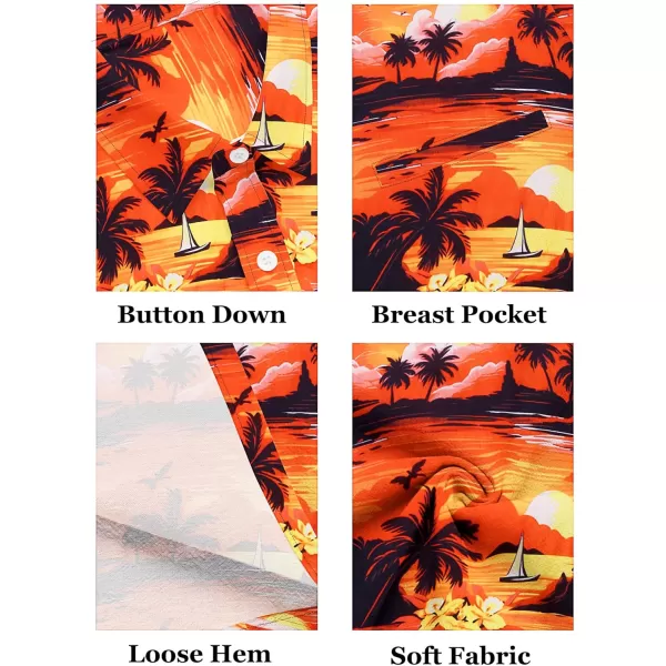 COOFANDY Mens Casual Linen Shirt Short Sleeve Button Down Shirt Summer Beach Hawaiian Shirts