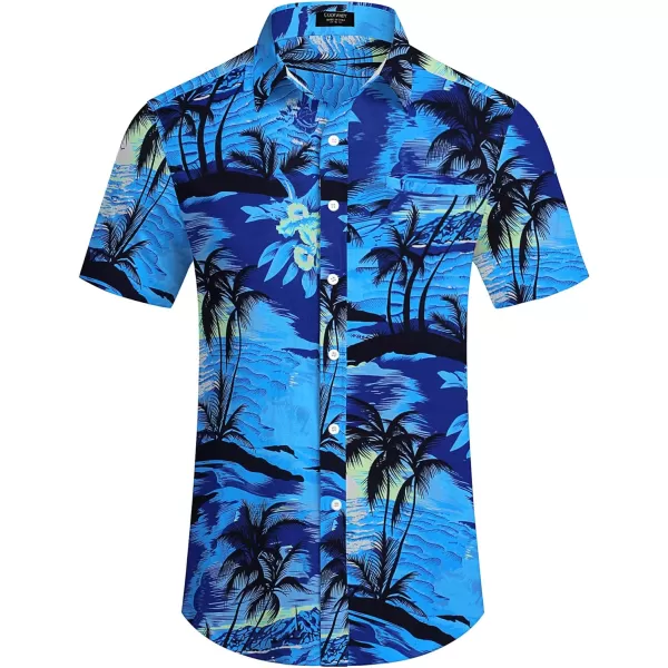 COOFANDY Mens Casual Linen Shirt Short Sleeve Button Down Shirt Summer Beach Hawaiian Shirts