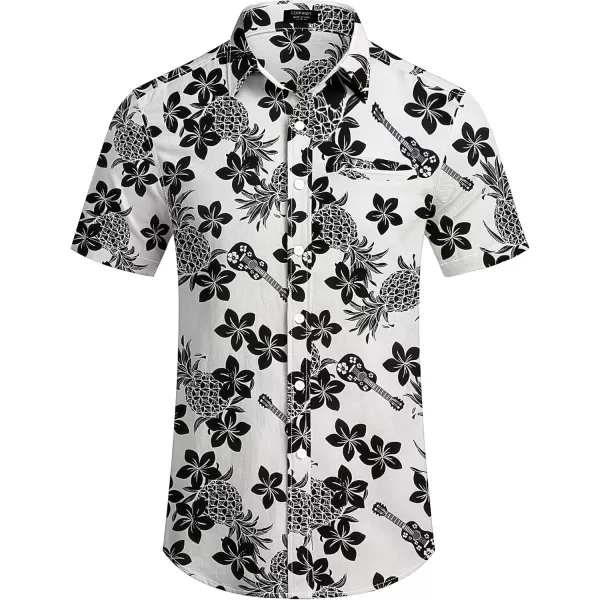 COOFANDY Mens Casual Linen Shirt Short Sleeve Button Down Shirt Summer Beach Hawaiian Shirts