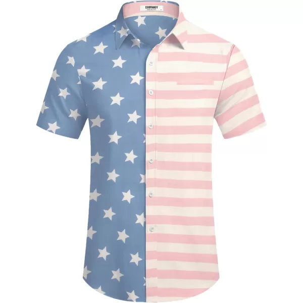 COOFANDY Mens Casual Linen Shirt Short Sleeve Button Down Shirt Summer Beach Hawaiian Shirts