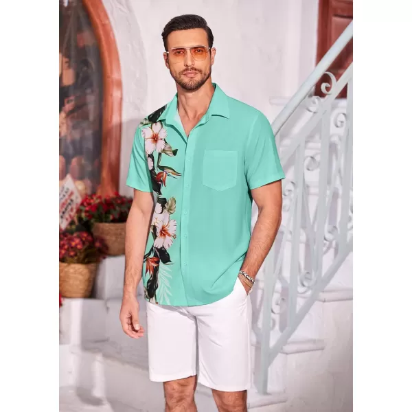 COOFANDY 2024 Hawaiian Shirts for Men Short Sleeve Button Up Tropical Summer Beach Shirt with Pocket