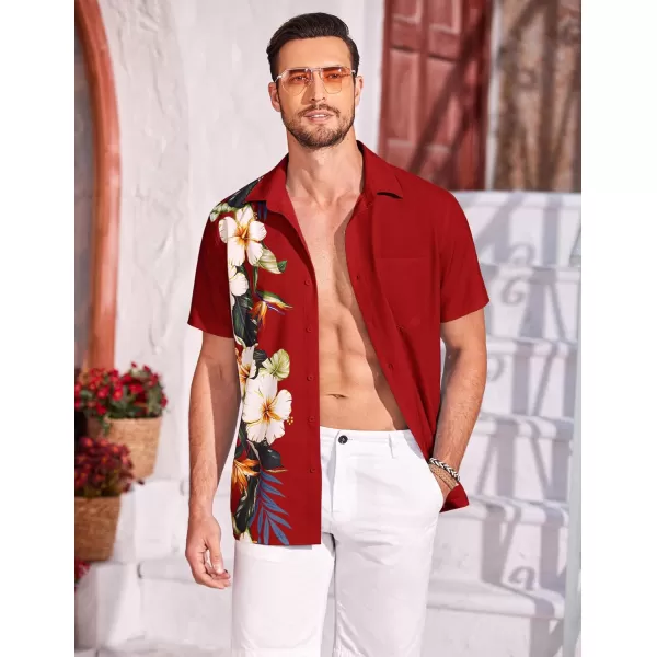 COOFANDY 2024 Hawaiian Shirts for Men Short Sleeve Button Up Tropical Summer Beach Shirt with Pocket