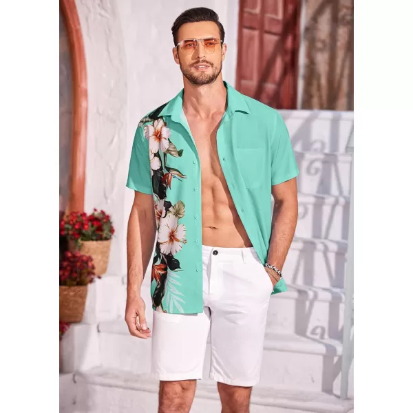 COOFANDY 2024 Hawaiian Shirts for Men Short Sleeve Button Up Tropical Summer Beach Shirt with Pocket