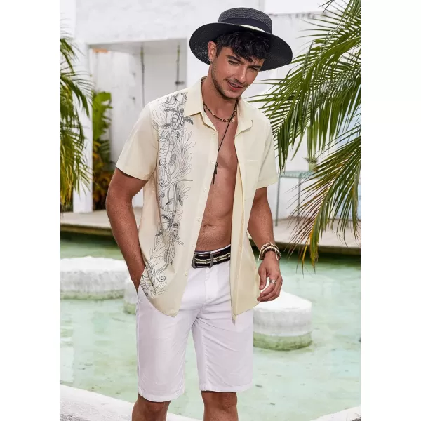COOFANDY 2024 Hawaiian Shirts for Men Short Sleeve Button Up Tropical Summer Beach Shirt with Pocket