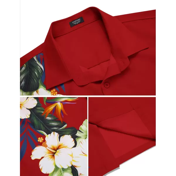 COOFANDY 2024 Hawaiian Shirts for Men Short Sleeve Button Up Tropical Summer Beach Shirt with Pocket