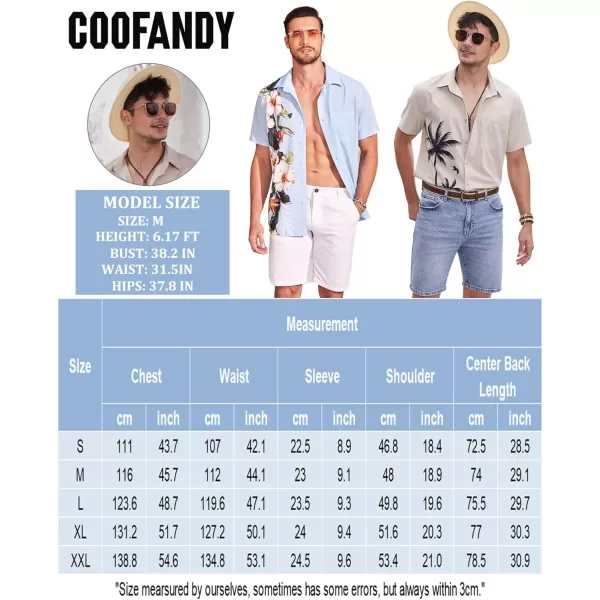 COOFANDY 2024 Hawaiian Shirts for Men Short Sleeve Button Up Tropical Summer Beach Shirt with Pocket