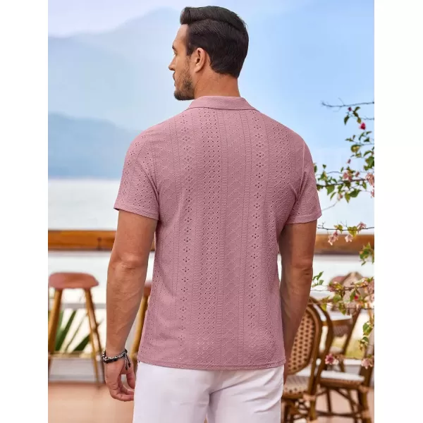 COOFANDY Mens Beach Shirt Short Sleeve Button Down Shirts Casual Cuban Collared Summer Vacation Tropical Shirts