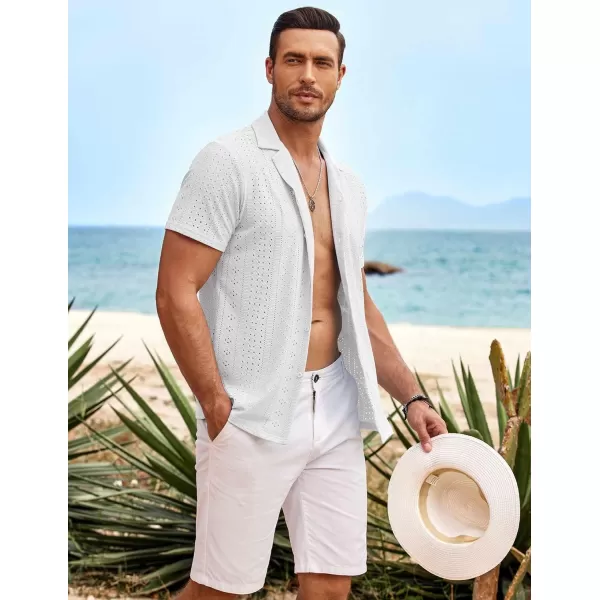 COOFANDY Mens Beach Shirt Short Sleeve Button Down Shirts Casual Cuban Collared Summer Vacation Tropical Shirts