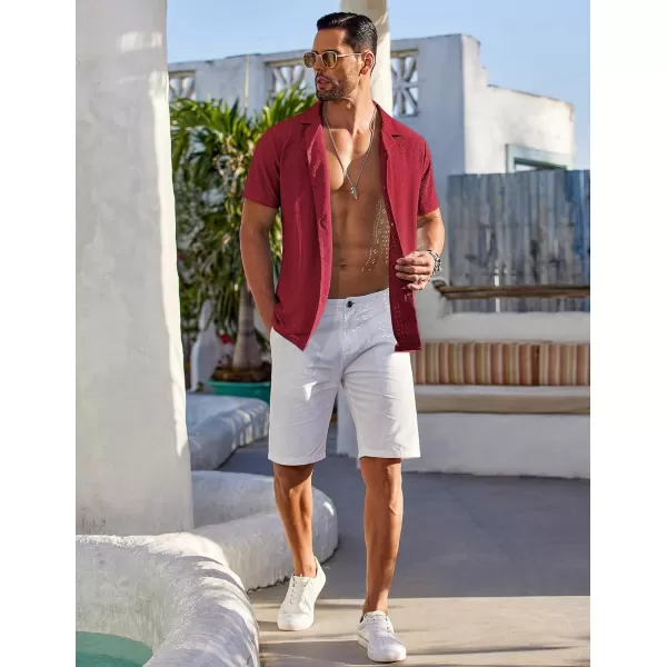 COOFANDY Mens Beach Shirt Short Sleeve Button Down Shirts Casual Cuban Collared Summer Vacation Tropical Shirts