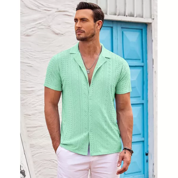 COOFANDY Mens Beach Shirt Short Sleeve Button Down Shirts Casual Cuban Collared Summer Vacation Tropical Shirts