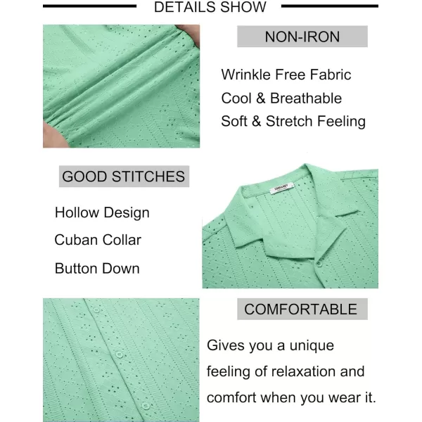 COOFANDY Mens Beach Shirt Short Sleeve Button Down Shirts Casual Cuban Collared Summer Vacation Tropical Shirts