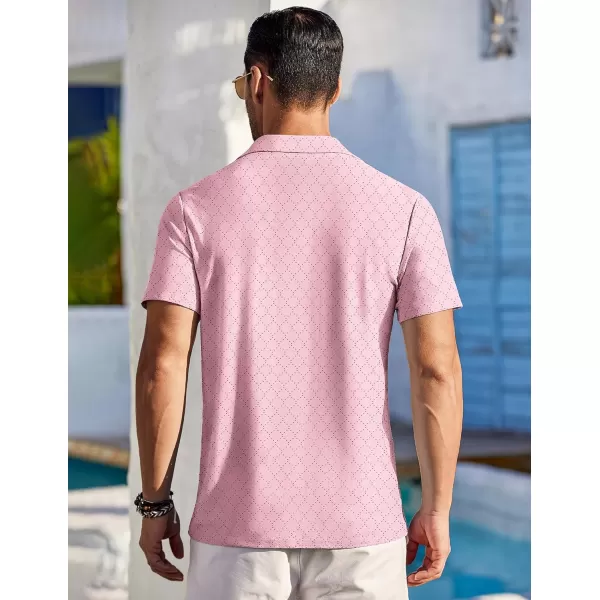 COOFANDY Mens Beach Shirt Short Sleeve Button Down Shirts Casual Cuban Collared Summer Vacation Tropical Shirts