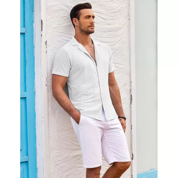 COOFANDY Mens Beach Shirt Short Sleeve Button Down Shirts Casual Cuban Collared Summer Vacation Tropical Shirts