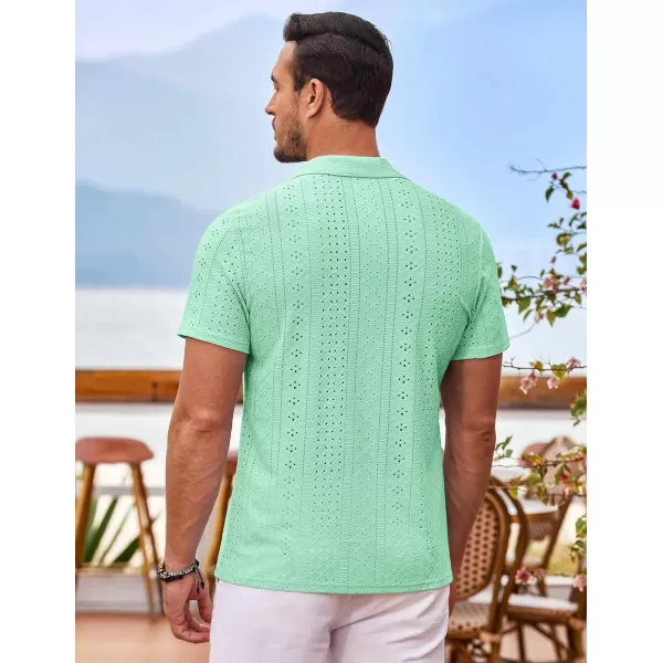 COOFANDY Mens Beach Shirt Short Sleeve Button Down Shirts Casual Cuban Collared Summer Vacation Tropical Shirts